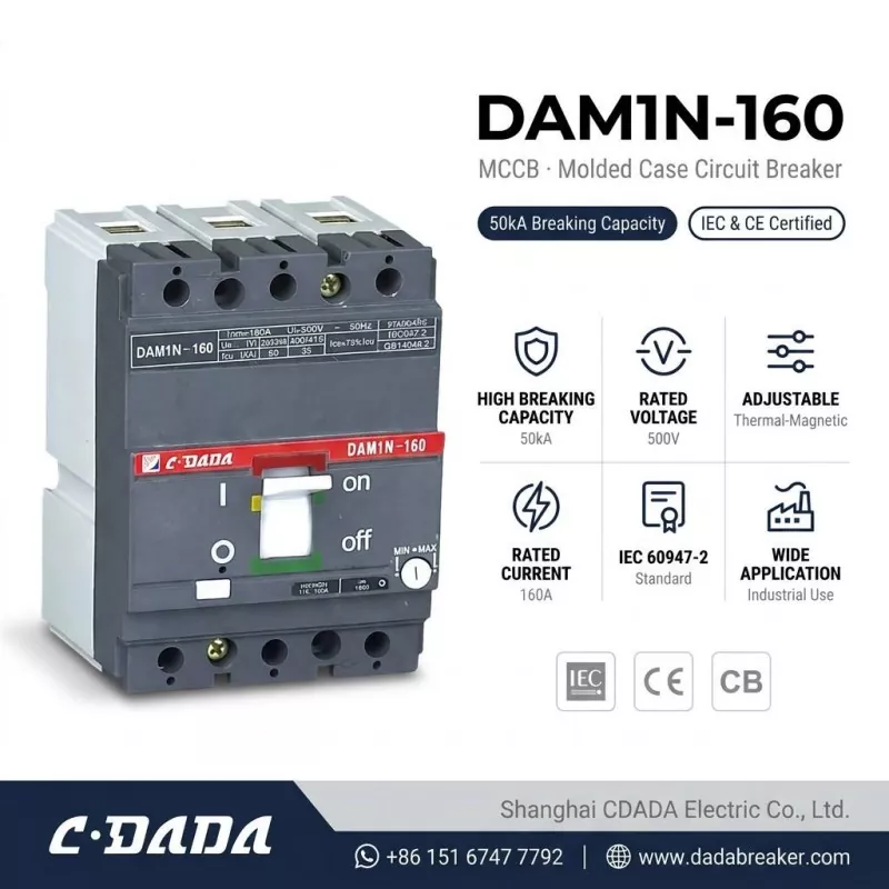 CDADA lëshon ndërprerësin me kapacitet të lartë DAM1N-160 160A MCCB
