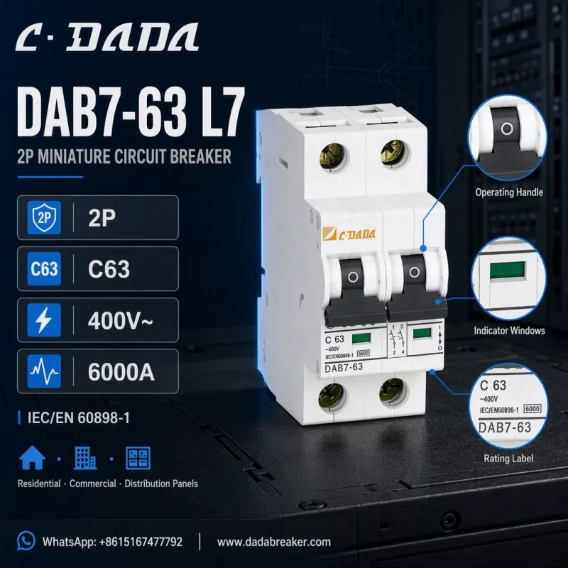 DAB7-63 L7 2P MCB - Mbrojtje e qartë dhe kompakte për panelet e shpërndarjes